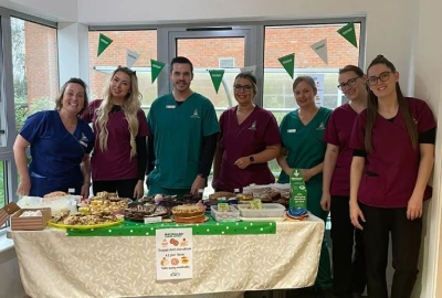 We raised £673 for Macmillan Cancer Support with a bake sale at our vet practice in Ashby-de-la-Zouch